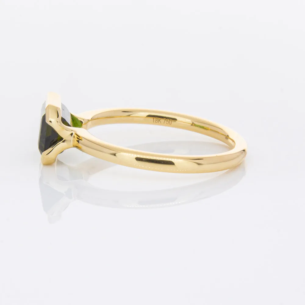 18ct Yellow Gold Green Tourmaline Elle Ring