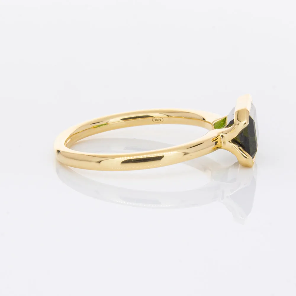 18ct Yellow Gold Green Tourmaline Elle Ring