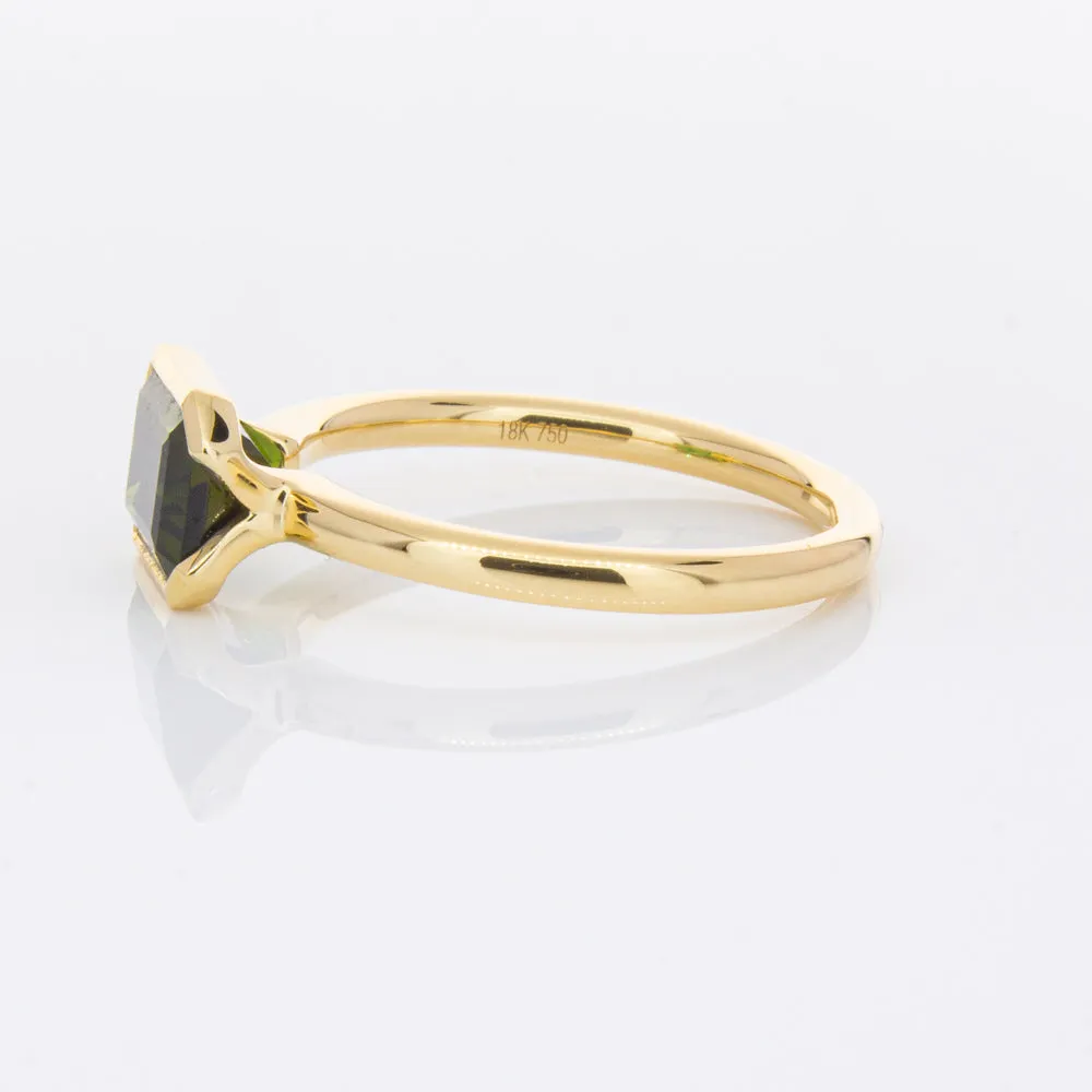 18ct Yellow Gold Green Tourmaline Elle Ring