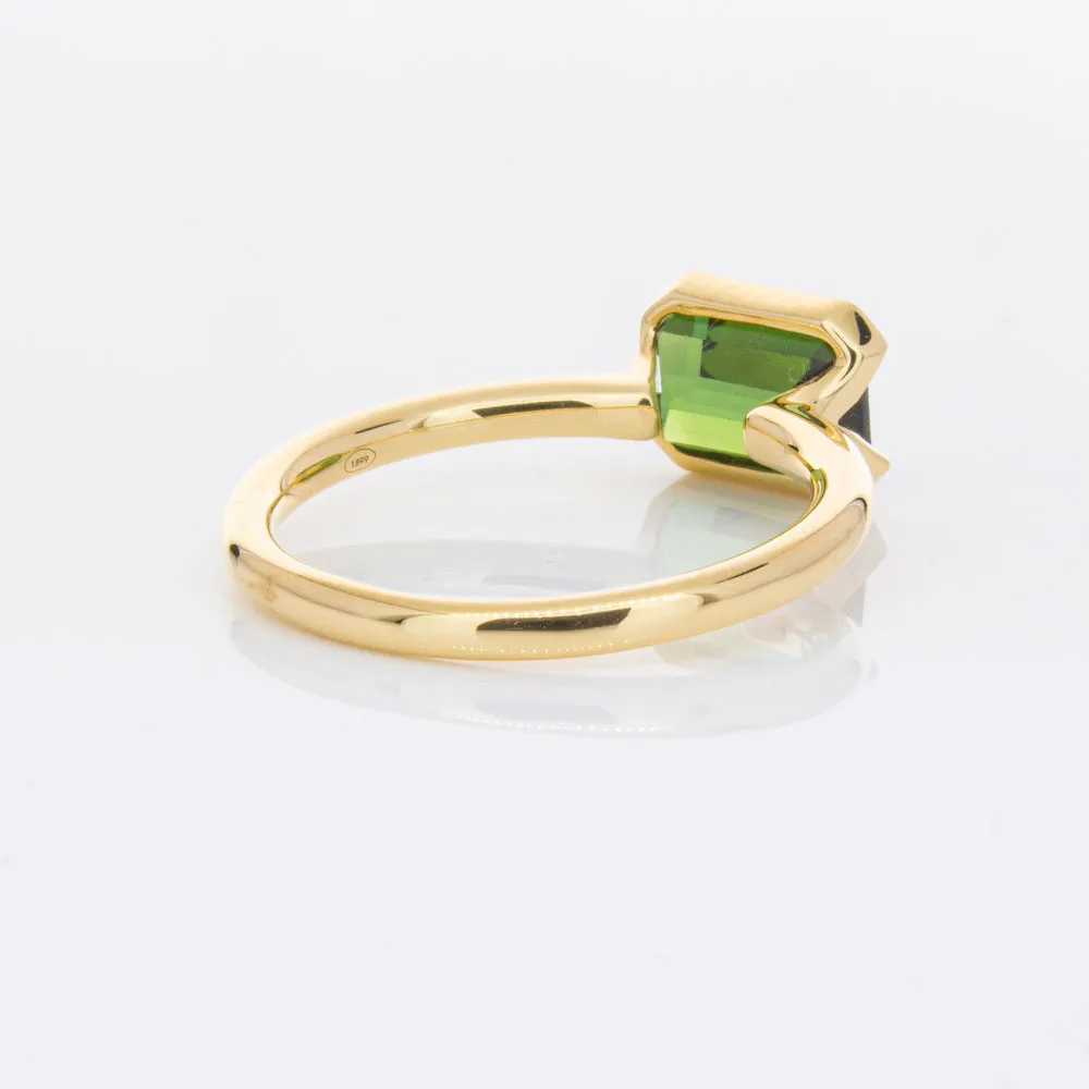 18ct Yellow Gold Green Tourmaline Elle Ring