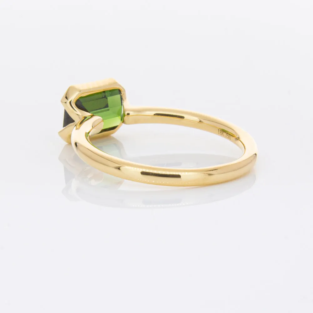 18ct Yellow Gold Green Tourmaline Elle Ring