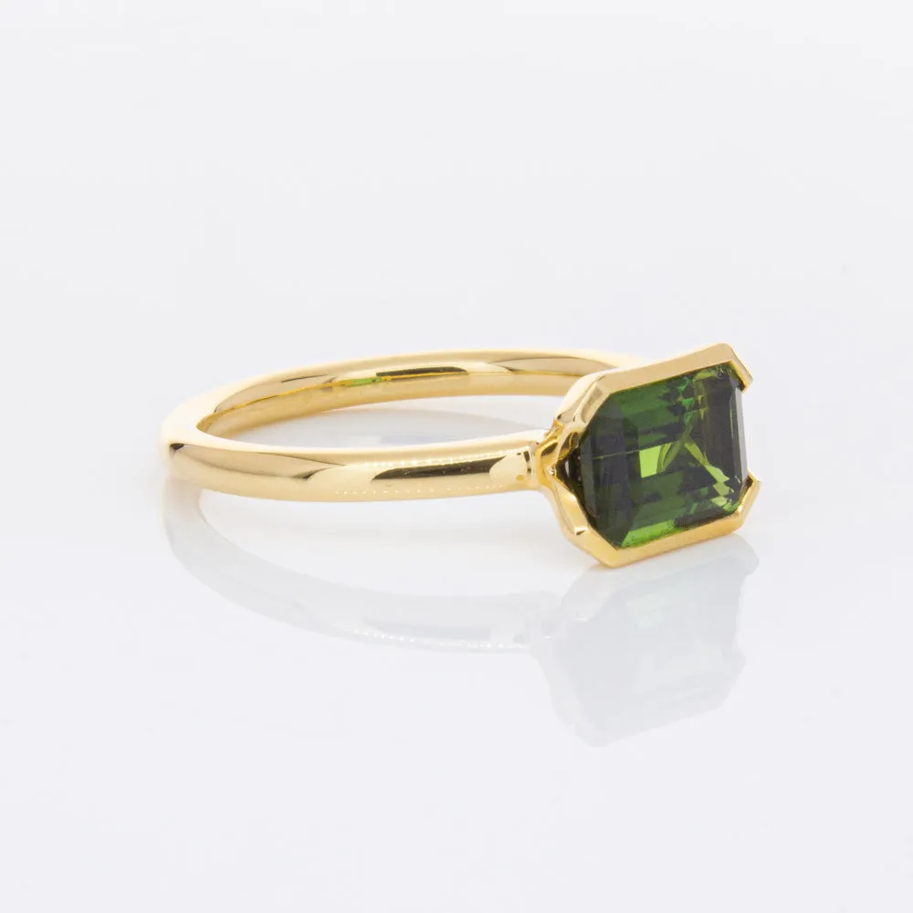18ct Yellow Gold Green Tourmaline Elle Ring