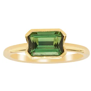 18ct Yellow Gold Green Tourmaline Elle Ring