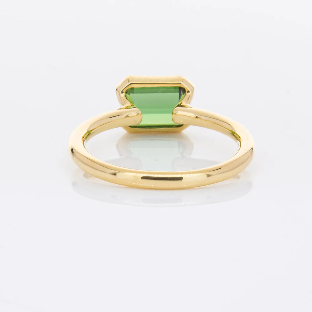 18ct Yellow Gold Green Tourmaline Elle Ring