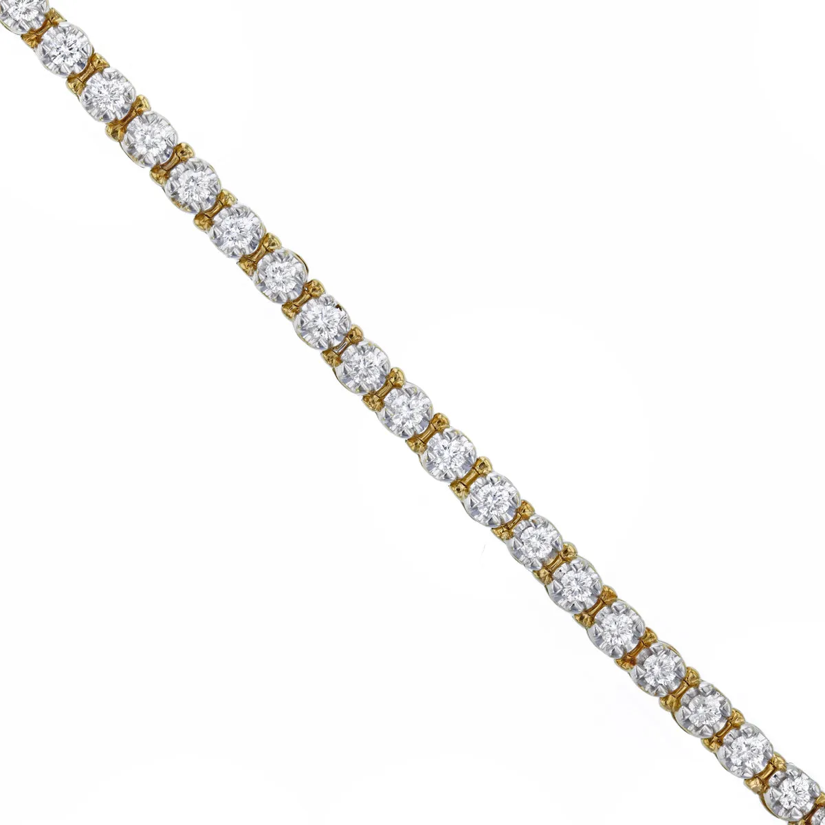 2ct Brilliant Cut Diamond Tennis Bracelet | Pre-Loved | 9K Yellow Gold