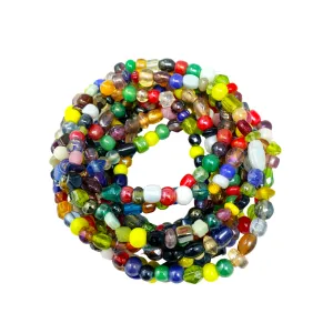 7" Multi Color Glass Bead Bracelet (Dozen)