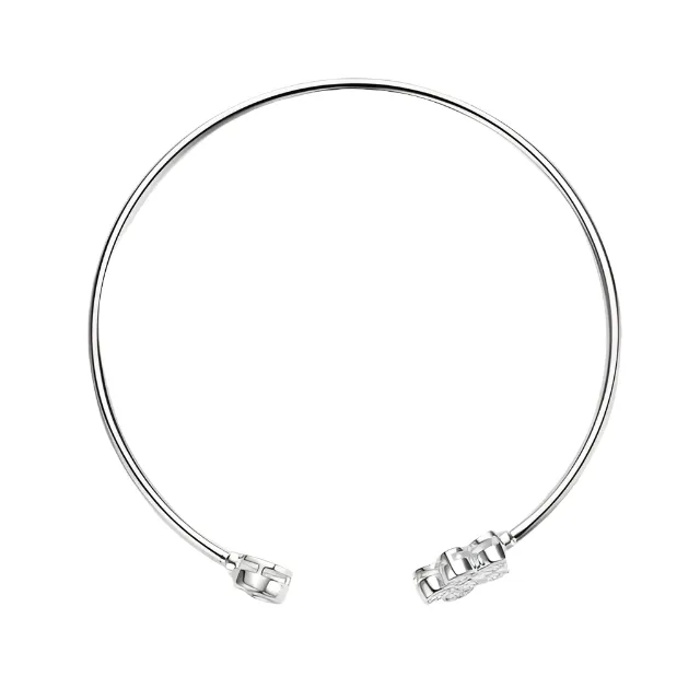 925 Silver Moissanite Flower Cuff Bracelet