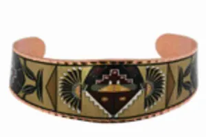 All Copper Bracelet Hand Made Native Aztec Design