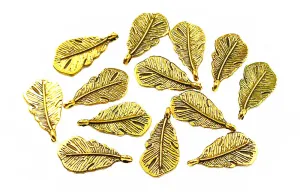 Antique Golden Leaf Charms