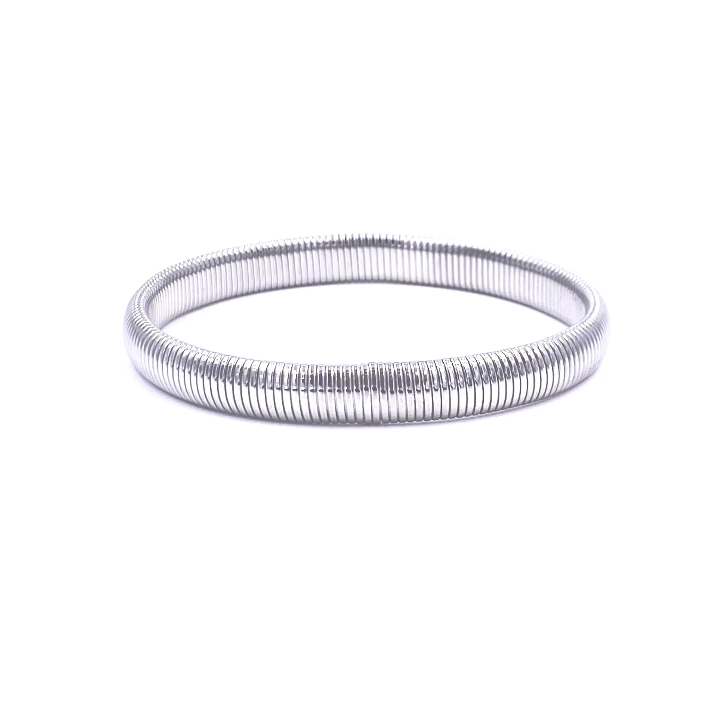 Ashley Gold Stainless Steel Slinky Design Bangle Bracelet