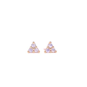 Ashley Gold Sterling Silver Gold Plated Triple CZ Design Stud Earring
