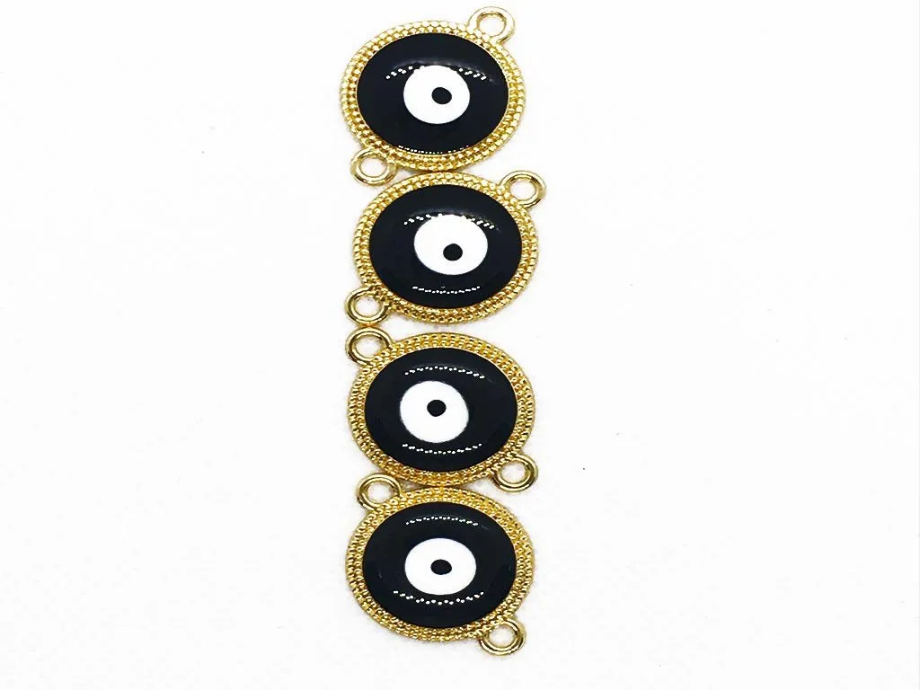 Black Circular Evil Eye Charms