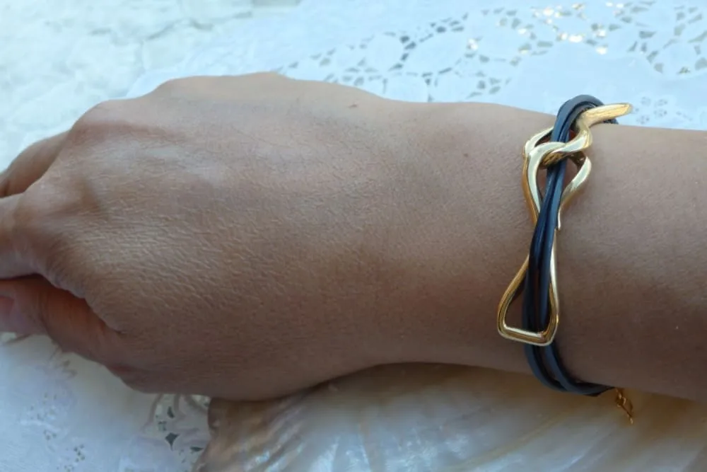 Black leather bracelet