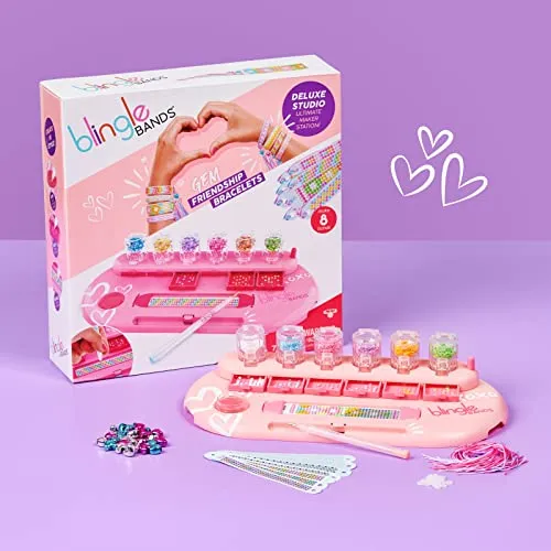Blingle Bands DIY Gem Friendship Bracelet, 8 Band Deluxe Studio - Arts & Craft Activity for Ages 7 and Up, Multicolor (25204)