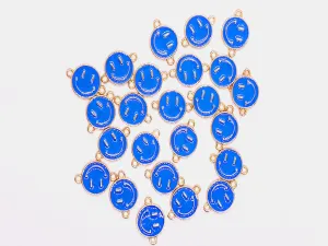 Blue Smiley Metallic Jewelry Charms