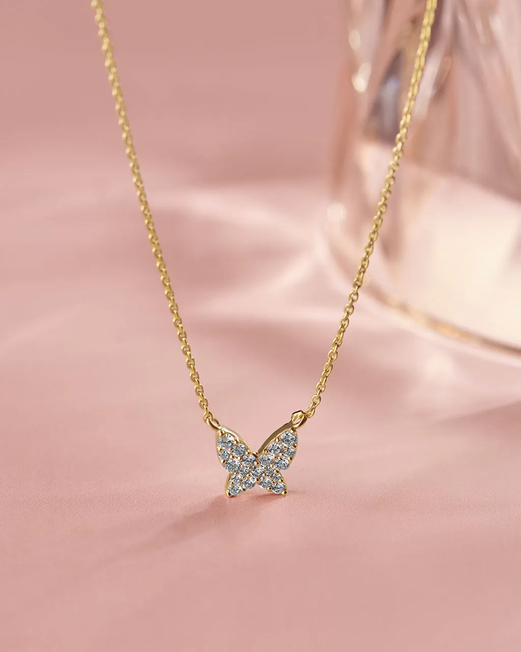 Butterfly Pave Diamond Necklace