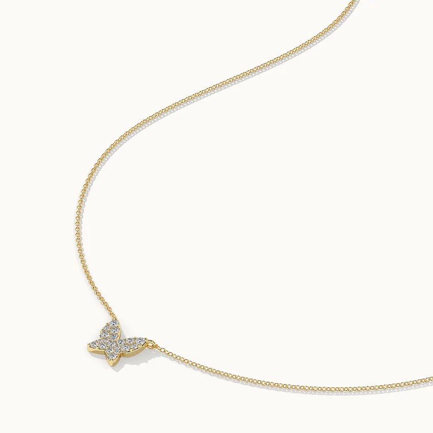 Butterfly Pave Diamond Necklace
