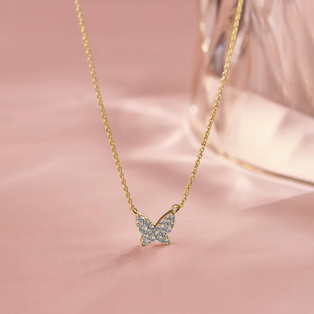Butterfly Pave Diamond Necklace