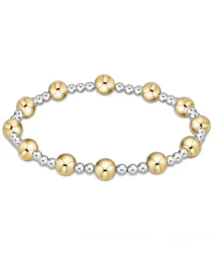 Classic Sincerity Pattern 6mm Bead Bracelet - Mixed Metal
