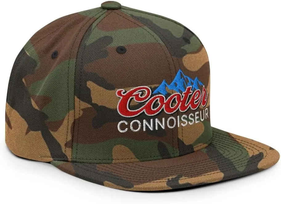 Cooter Connoisseur Embroidered Flat Bill Brim Snapback Hat