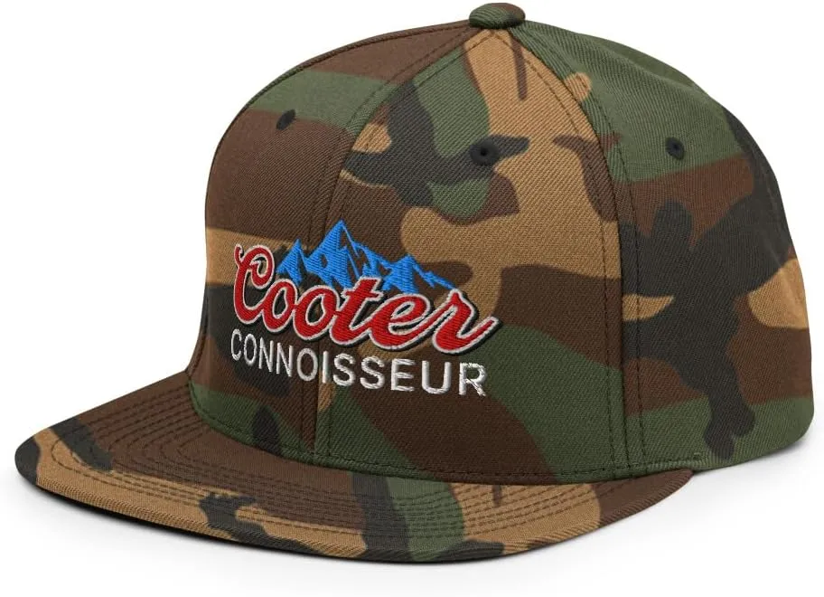 Cooter Connoisseur Embroidered Flat Bill Brim Snapback Hat