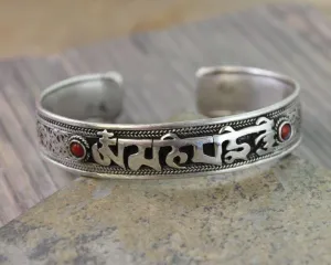 Coral Om Mani Dragon Bracelet