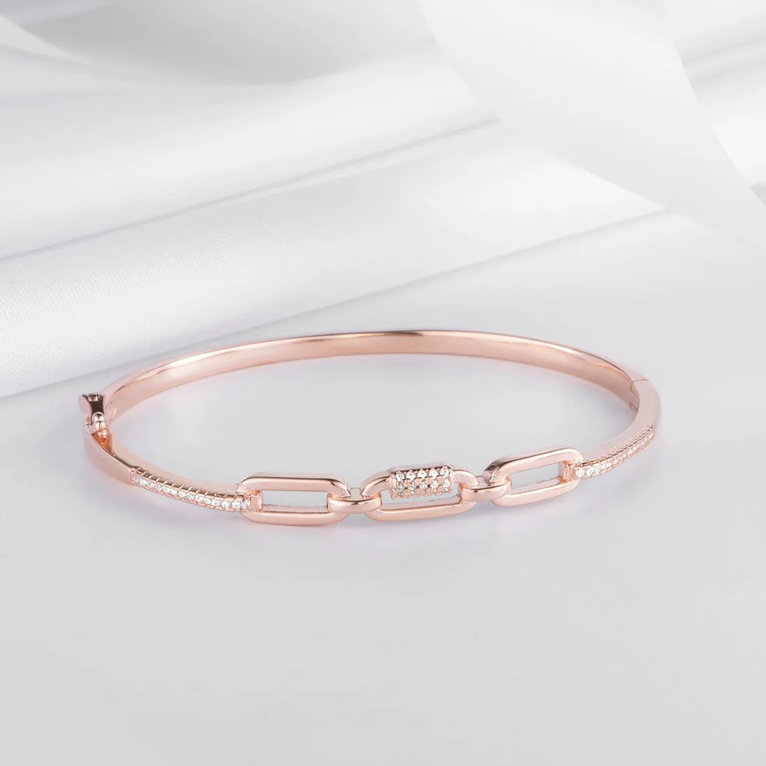 CZ Rose Gold Plated 925 Sterling Silver Bracelet
