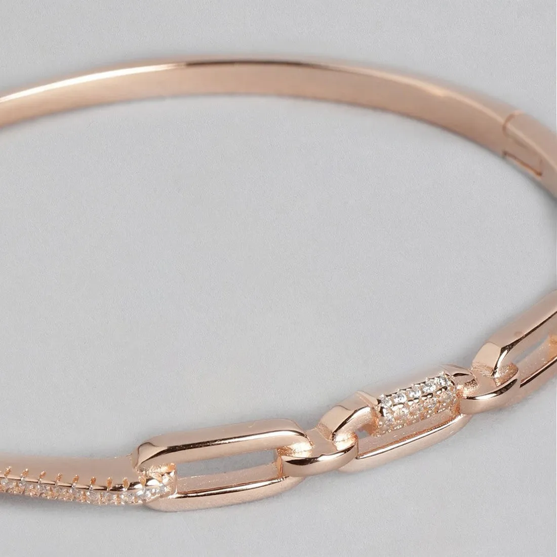 CZ Rose Gold Plated 925 Sterling Silver Bracelet