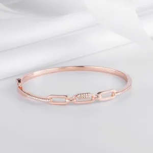 CZ Rose Gold Plated 925 Sterling Silver Bracelet