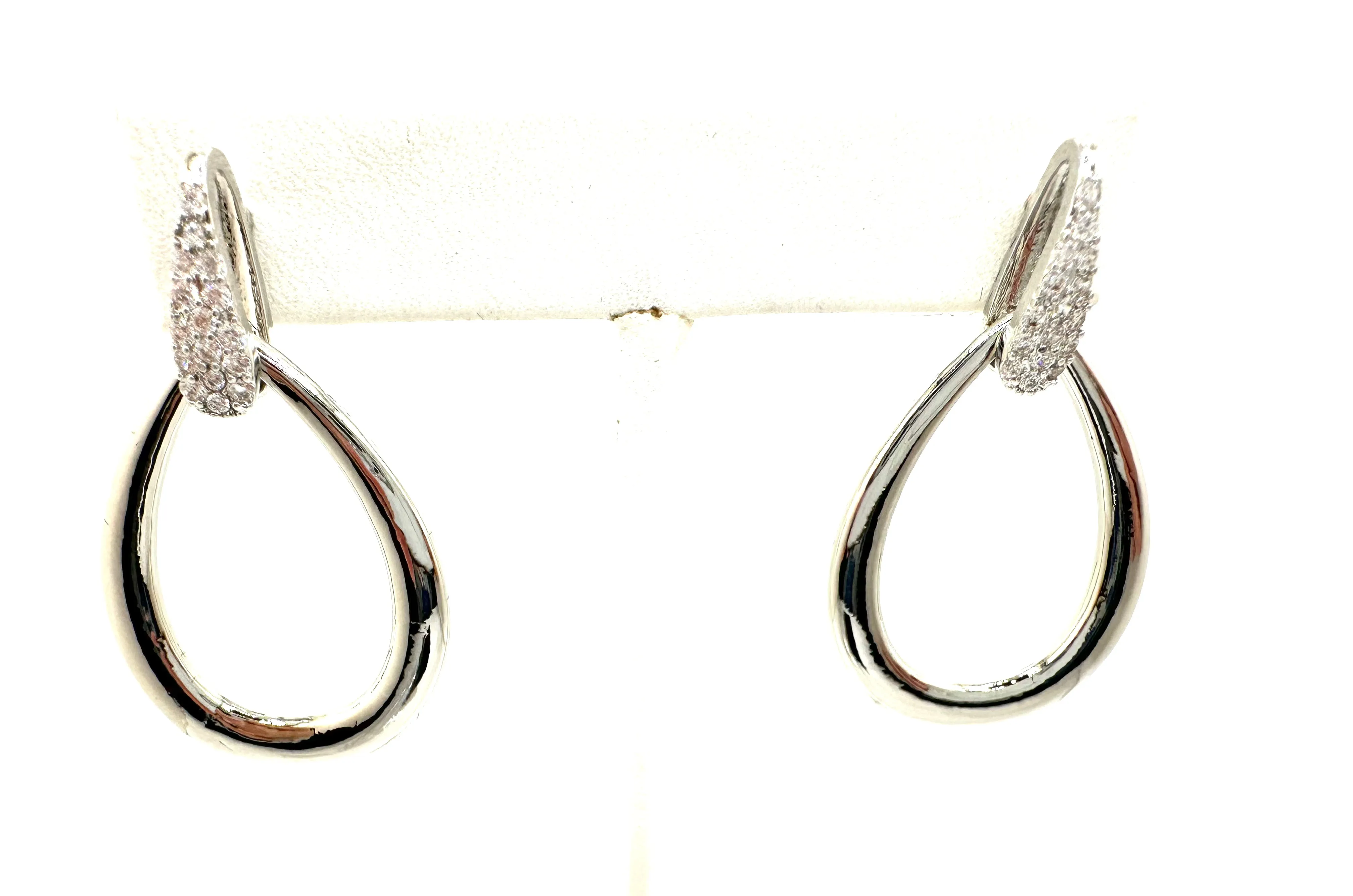 CZ Teardrop Post Earrings