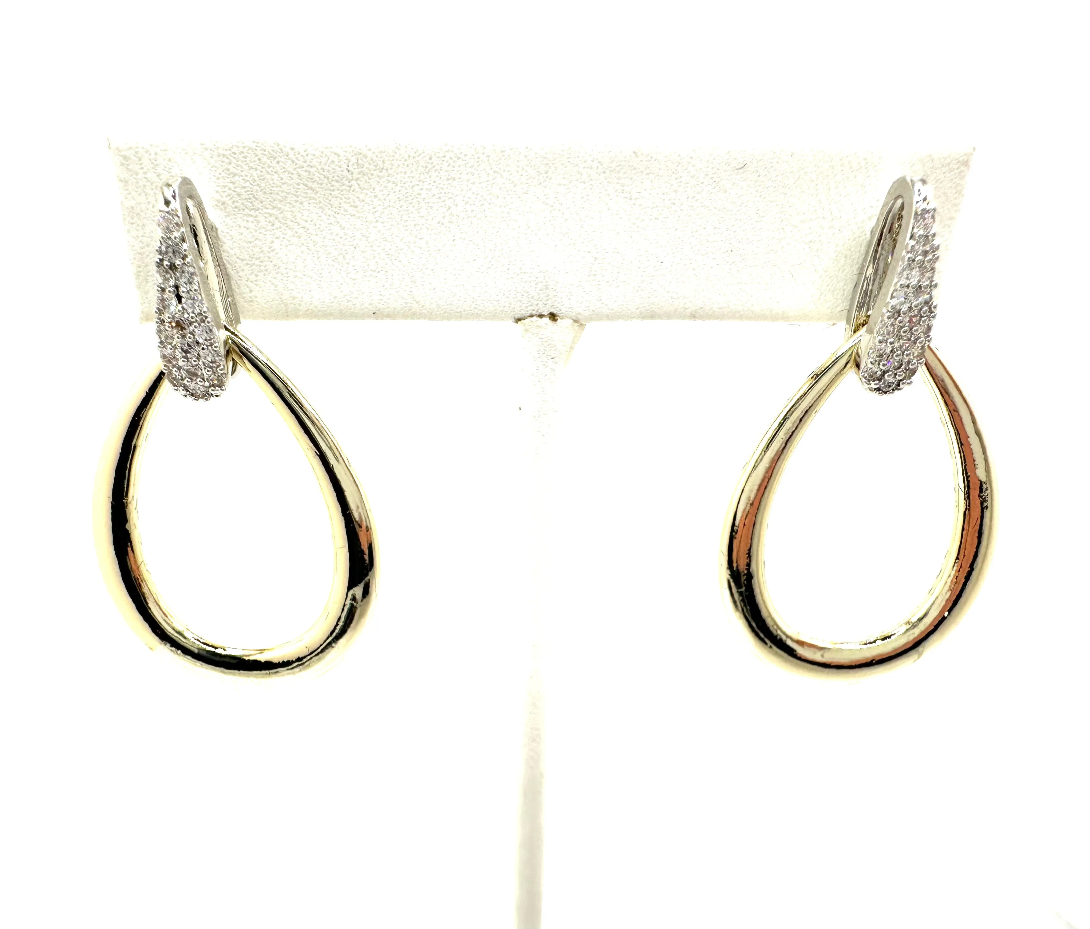 CZ Teardrop Post Earrings