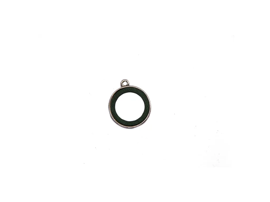 Dark Green Round Metal Charms