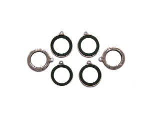 Dark Green Round Metal Charms