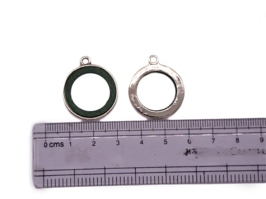 Dark Maroon Round Metal Charms