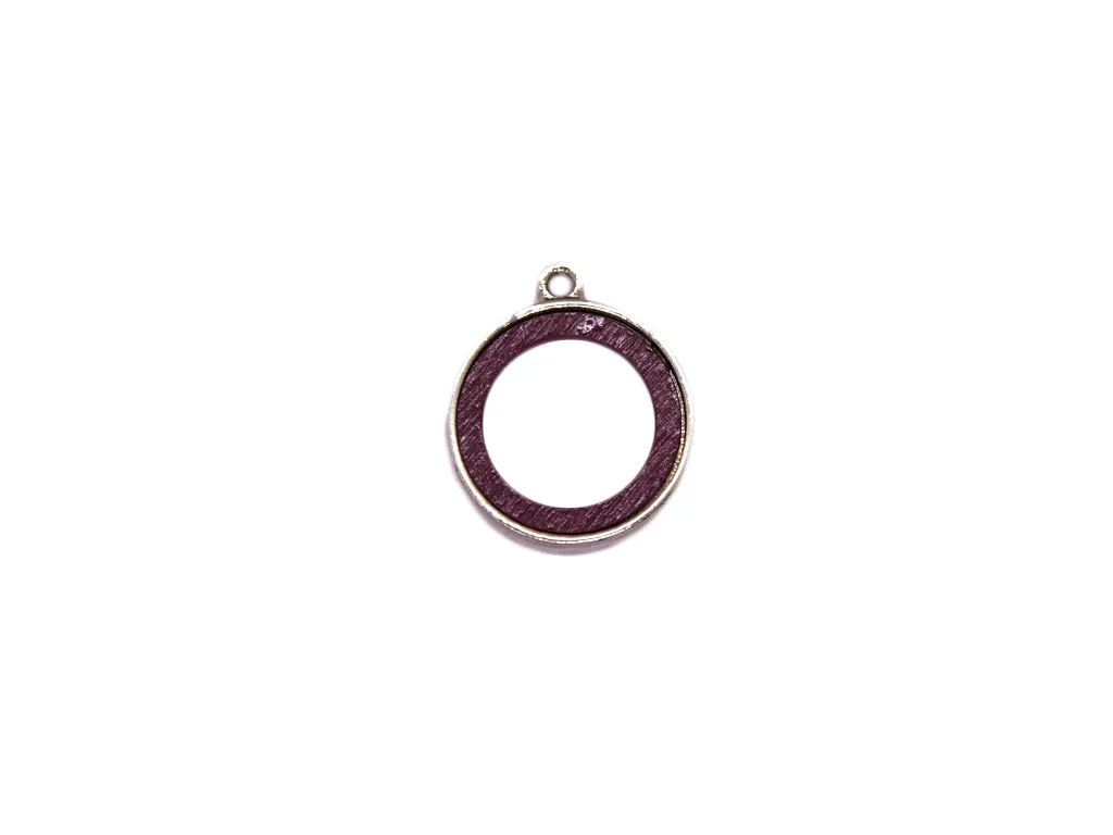 Dark Maroon Round Metal Charms