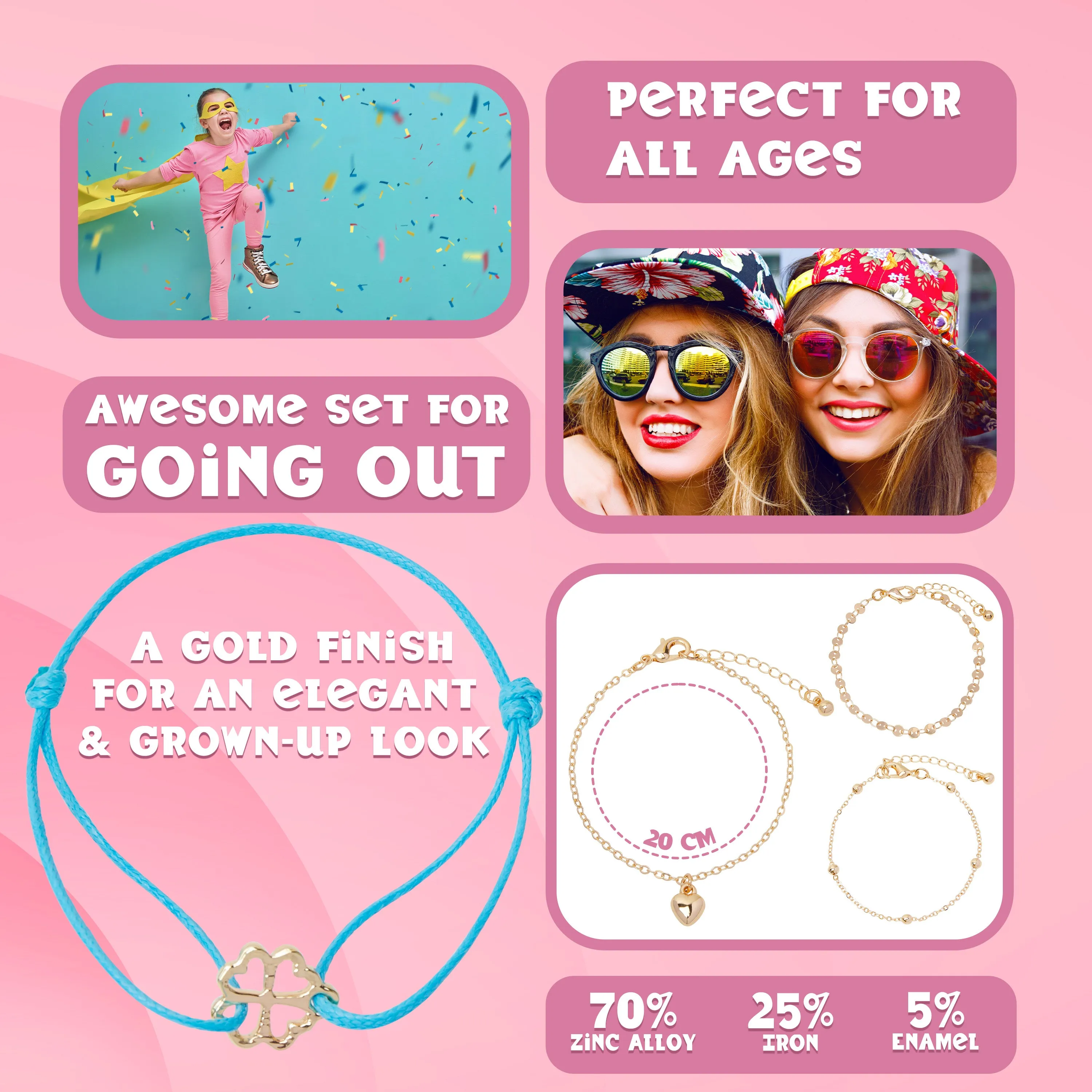 Disney Girls Bracelet with Charms - Stitch Gifts for Girls