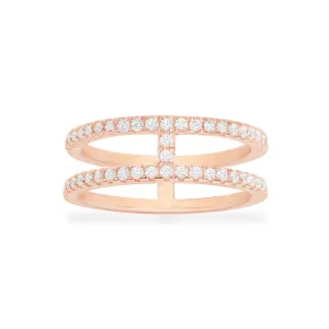 Double Line Pavé Ring