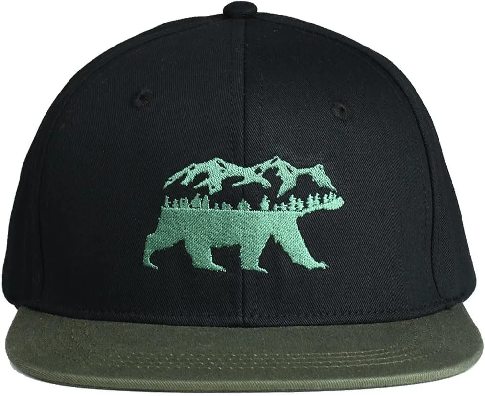 EDTREK Performance Outdoorsman Snapback Truck Hat with Flat Brim - Unique Animal Embroidery