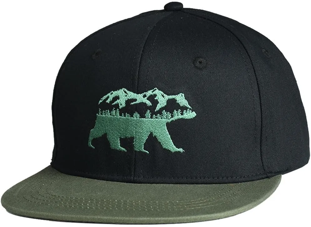 EDTREK Performance Outdoorsman Snapback Truck Hat with Flat Brim - Unique Animal Embroidery