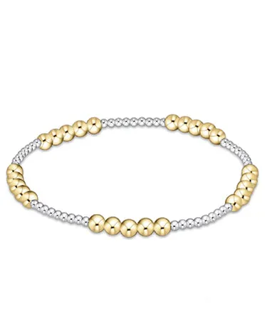 Enewton - Classic Blissful Pattern 2mm Bead Bracelet - 4mm Mixed Metal