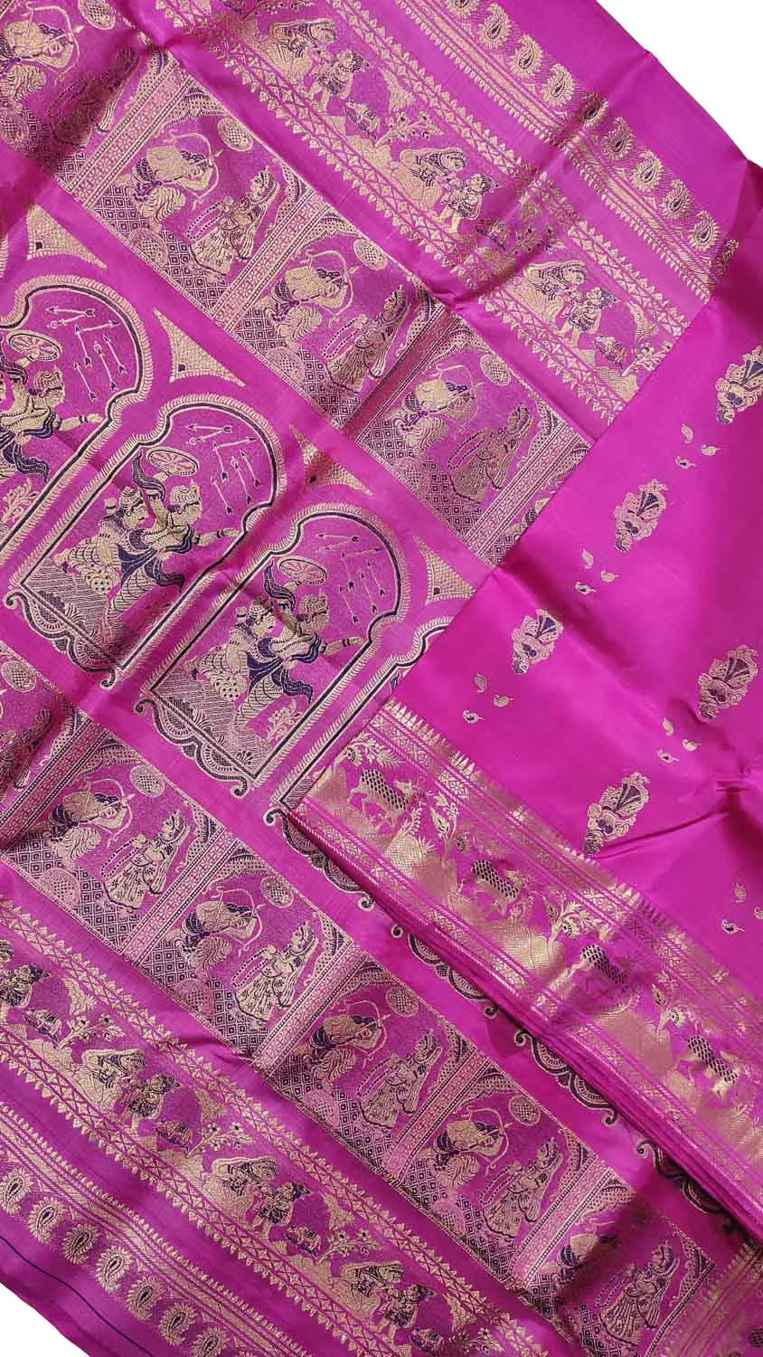 Exquisite Pink Swarnachari Handloom Silk Saree