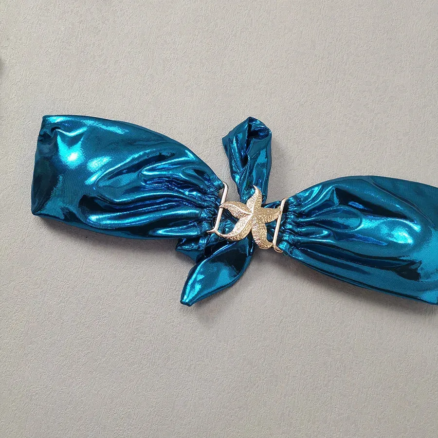 Gem Blue Glossy Bandeau Bikini Set