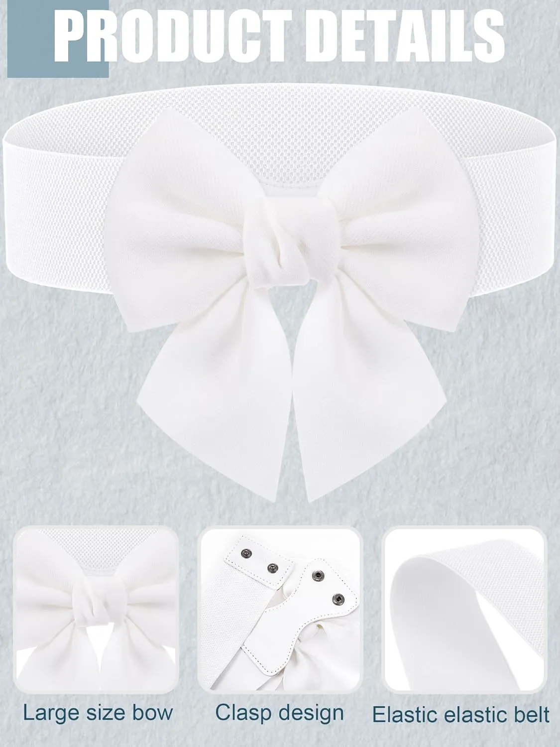 Geyoga Women Bow Belt Elastic Waist Belt Bowknot Stretchy Corset Dress Sash 2.4'' Wide
