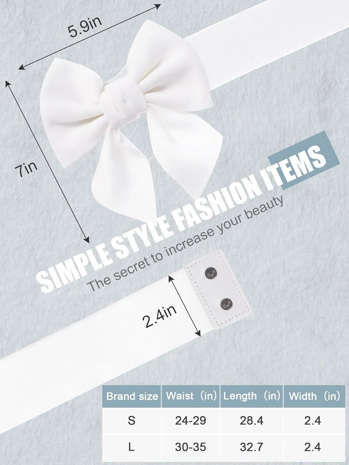 Geyoga Women Bow Belt Elastic Waist Belt Bowknot Stretchy Corset Dress Sash 2.4'' Wide