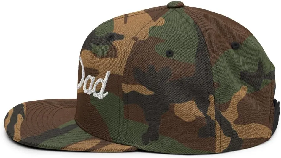 Girl Dad Vintage Sports Script Flat Bill Brim Snapback Hat