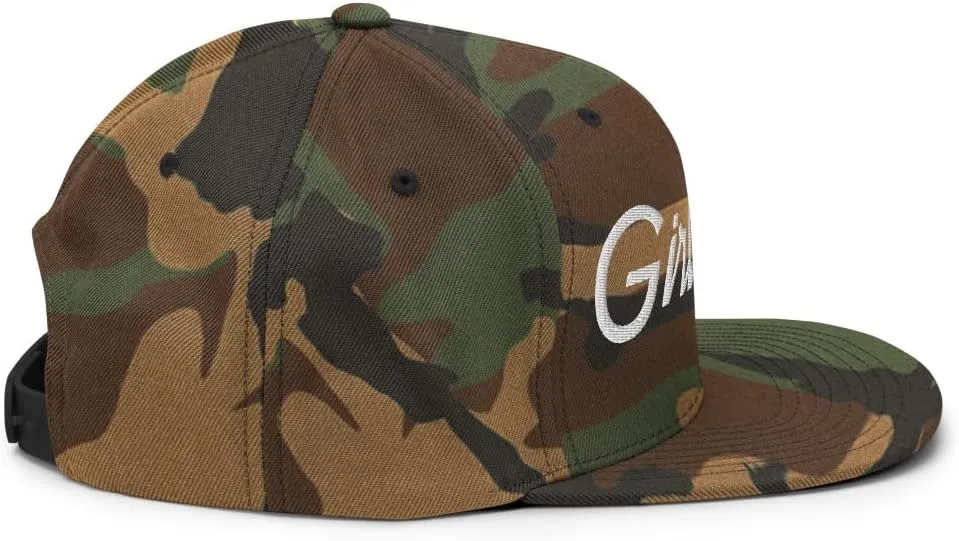 Girl Dad Vintage Sports Script Flat Bill Brim Snapback Hat