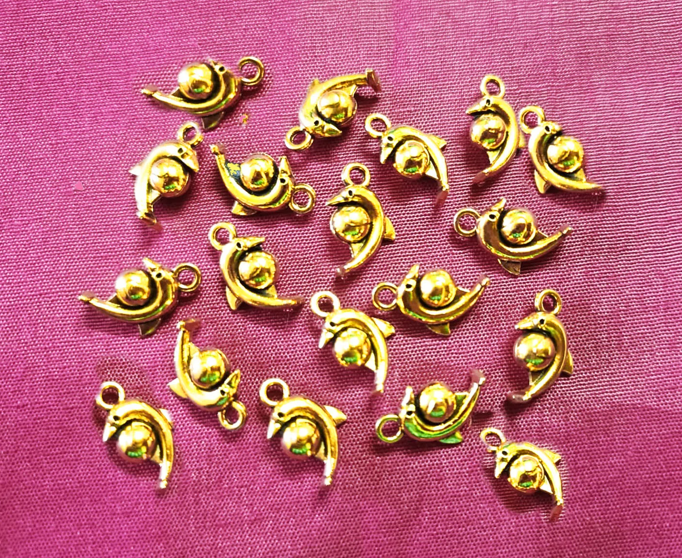 Golden Dolphin Shape Designer Charms