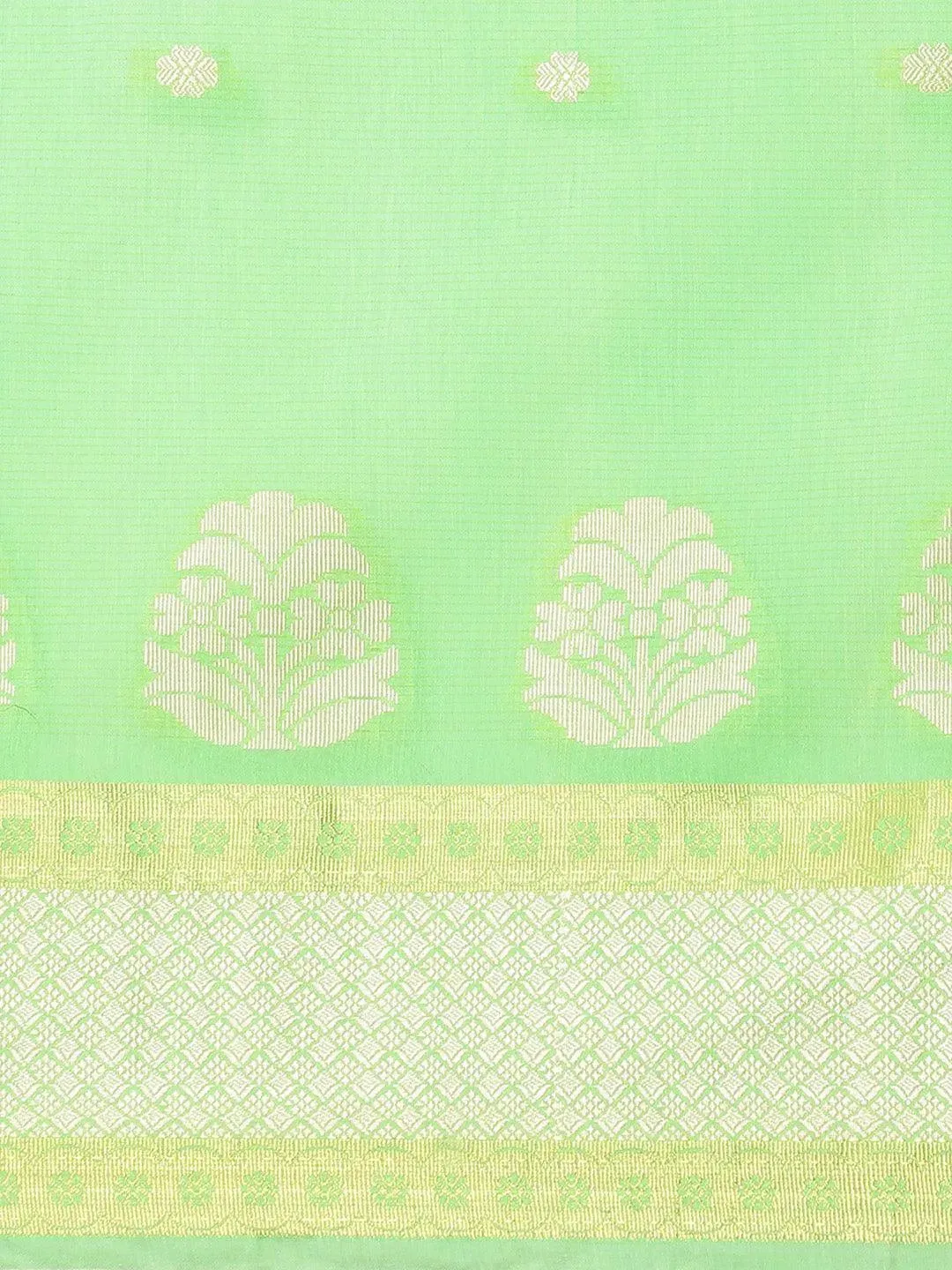 Green Woven Design Cotton Saree