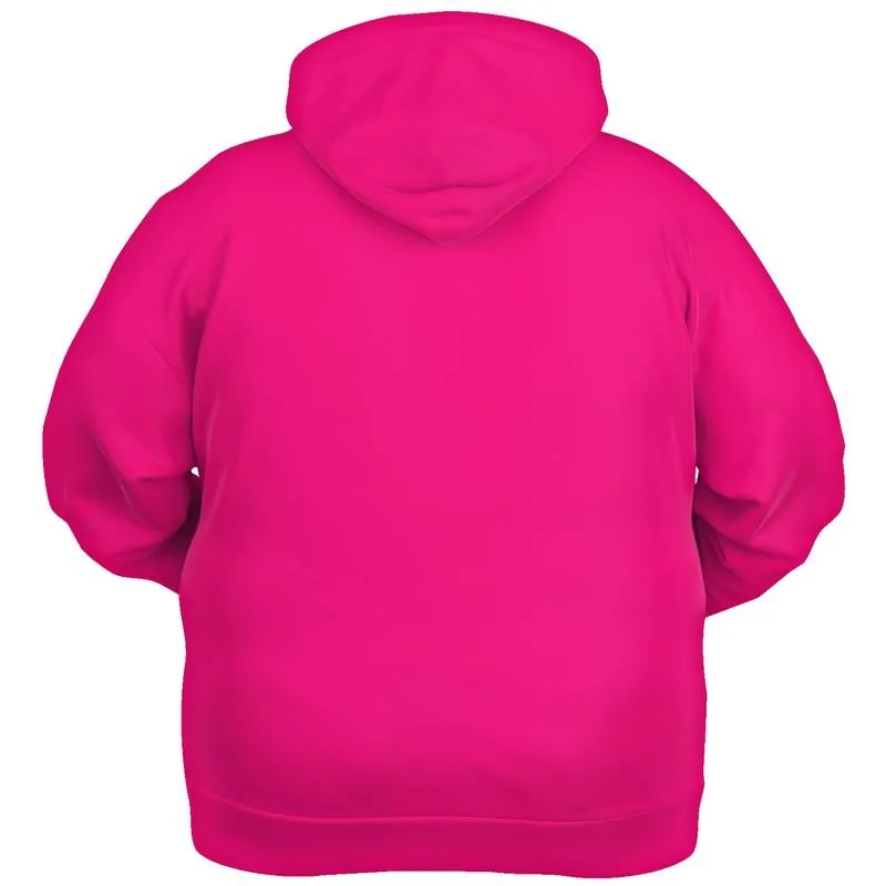 Hot Pink Hoodie | Unisex | with PLUS sizes | Bright Pure Cool Pink | C0M100Y25K0