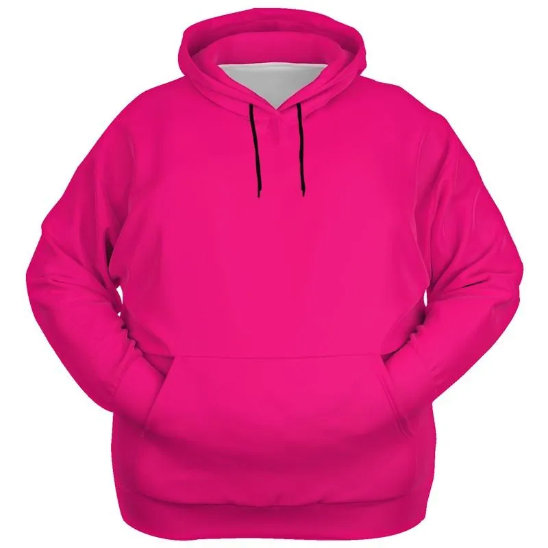 Hot Pink Hoodie | Unisex | with PLUS sizes | Bright Pure Cool Pink | C0M100Y25K0